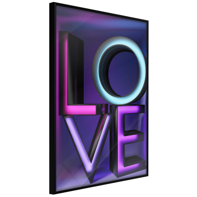 Poster Glassy Love - neon texts with imitation of 3D effect on a colorful background 135507 additionalImage 14