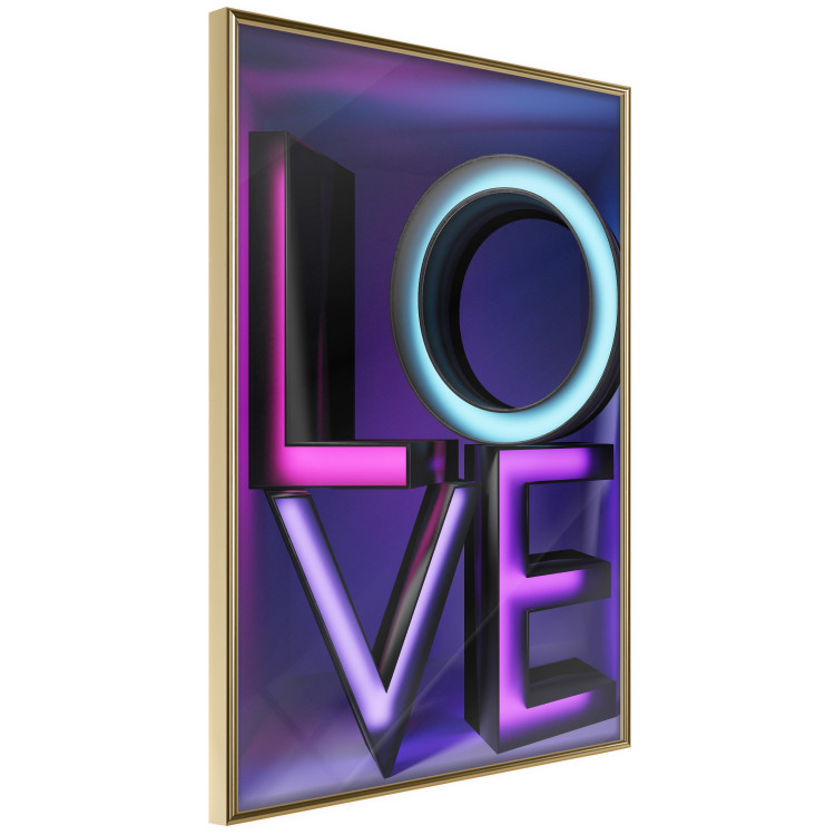Poster Glassy Love - neon texts with imitation of 3D effect on a colorful background 135507 additionalImage 15