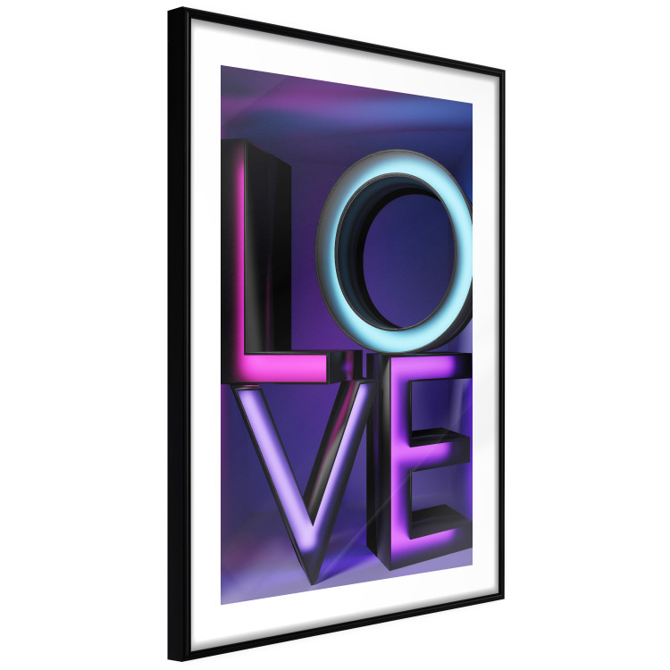 Poster Glassy Love - neon texts with imitation of 3D effect on a colorful background 135507 additionalImage 13