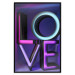 Poster Glassy Love - neon texts with imitation of 3D effect on a colorful background 135507 additionalThumb 3