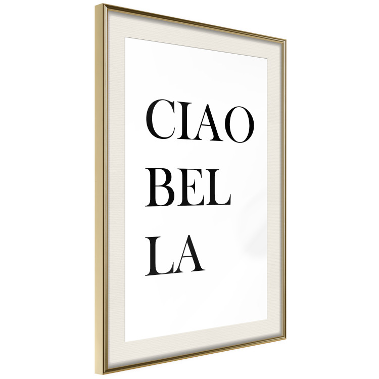 Wall Poster Ciao Bella - black and white minimalist composition with Italian writings 135907 additionalImage 20