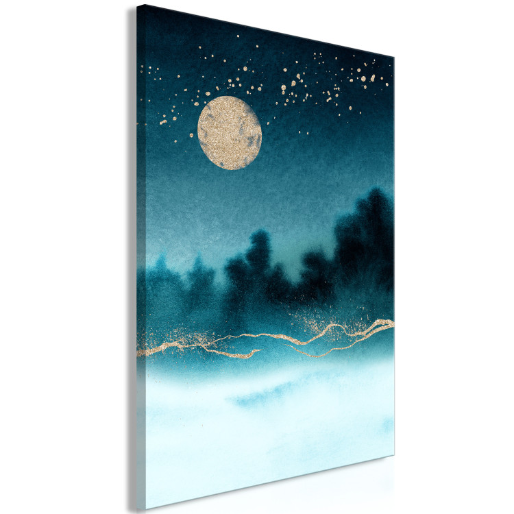 Canvas Misty Moon (1-piece) Vertical - landscape in the moonlight 136007 additionalImage 2