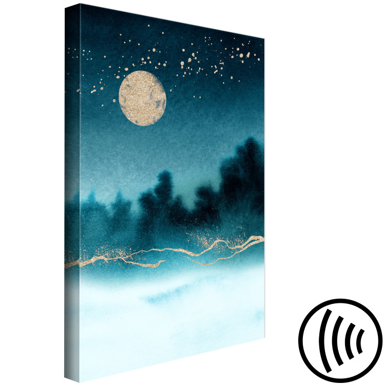 Canvas Misty Moon (1-piece) Vertical - landscape in the moonlight 136007 additionalImage 6