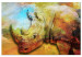 Canvas Art Print Rhinoceros (1-piece) Wide - multicolored exotic animal 137007