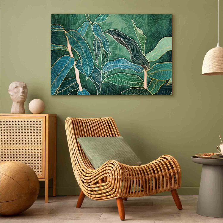 Canvas Print Expressive Leaves (1-piece) Wide - landscape of exotic leaves 137307 additionalImage 9