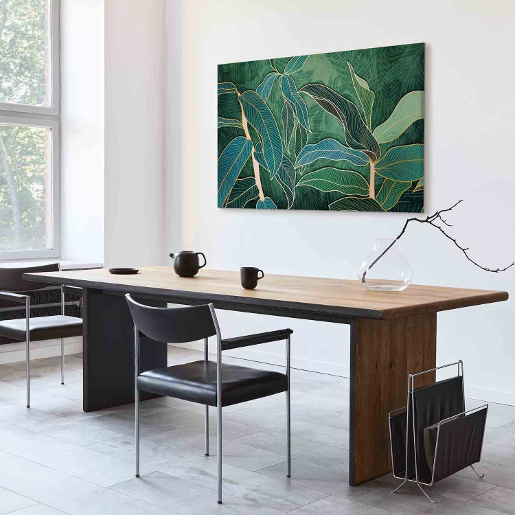 Canvas Print Expressive Leaves (1-piece) Wide - landscape of exotic leaves 137307 additionalImage 5
