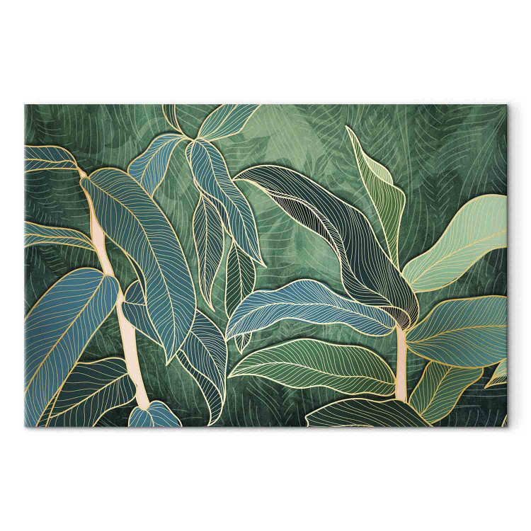Canvas Print Expressive Leaves (1-piece) Wide - landscape of exotic leaves 137307 additionalImage 7
