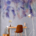 Wall Mural Minimalist nature - purple bird feathers with grey textured pattern in the background 138407 additionalThumb 4