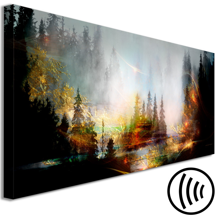 Canvas Evening Sun (1-piece) narrow - forest landscape with misty sky 138507 additionalImage 6