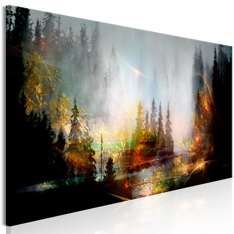 Canvas Evening Sun (1-piece) narrow - forest landscape with misty sky 138507 additionalImage 2