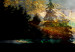 Canvas Evening Sun (1-piece) narrow - forest landscape with misty sky 138507 additionalThumb 5