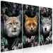 Canvas Art Print Forest Dwellers (3-piece) - three cats among dense jungle leaves 138607 additionalThumb 2