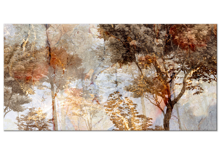 Canvas Print In the Enchanted Forest (1-piece) Wide - picturesque landscape in sepia 142707