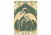 Canvas Stylish Cranes (1-piece) Vertical - water birds in art deco style 143207