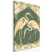 Canvas Stylish Cranes (1-piece) Vertical - water birds in art deco style 143207 additionalThumb 2