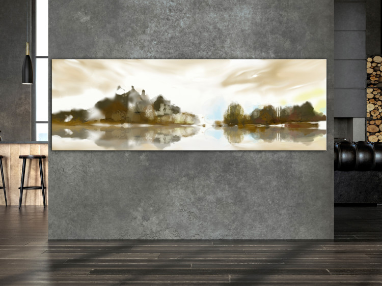 Canvas Sepia Autumn Landscape (1-piece) Narrow - delicate abstraction 143707 additionalImage 3