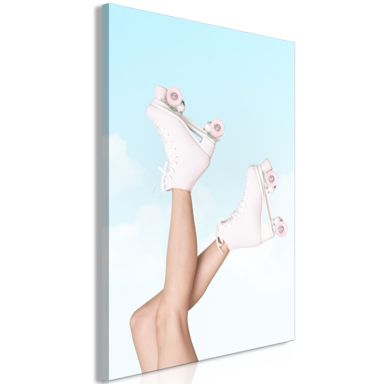 Canvas Print Roller Skates Against Blue Sky (1-piece) - woman's legs up in the air 144107 additionalImage 2