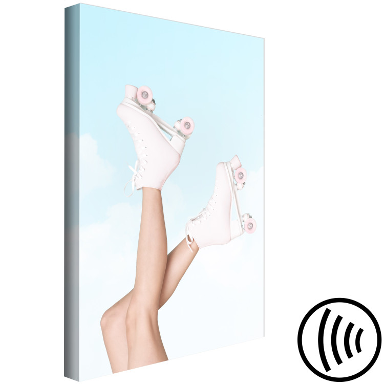 Canvas Print Roller Skates Against Blue Sky (1-piece) - woman's legs up in the air 144107 additionalImage 6