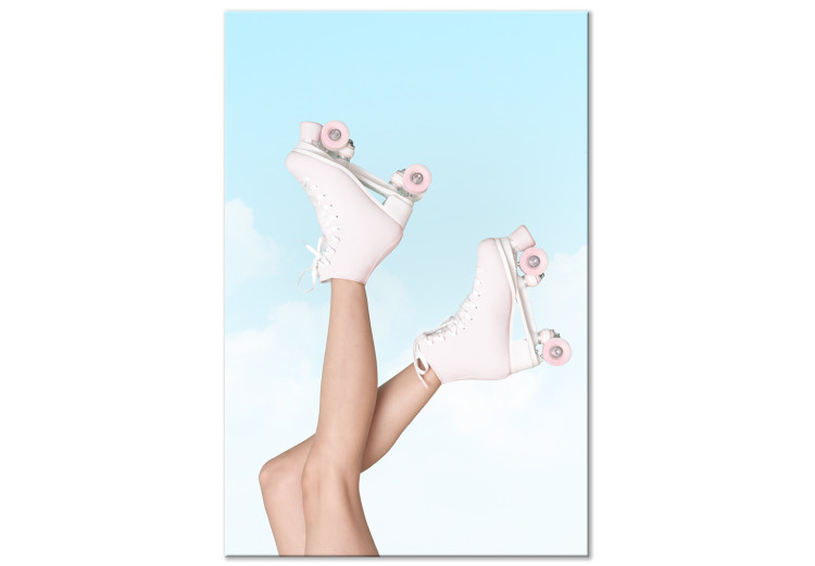 Canvas Print Roller Skates Against Blue Sky (1-piece) - woman's legs up in the air 144107