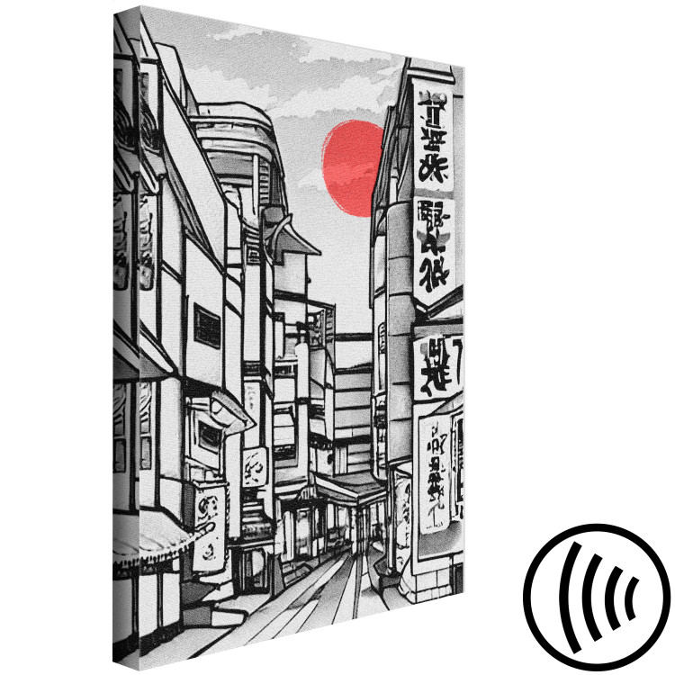 Canvas Street in Japan - Black and White City Architecture in Eastern Style 145507 additionalImage 6