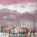 Photo Wallpaper Hazy Landscape - View of the Mountains and the Lake in Pink Shades 146007 additionalThumb 4