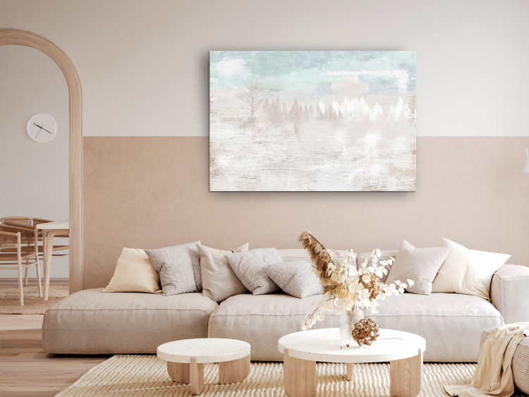 Canvas Art Print Calm Trees - Winter Landscape Painted in Soft Colors 146307 additionalImage 3