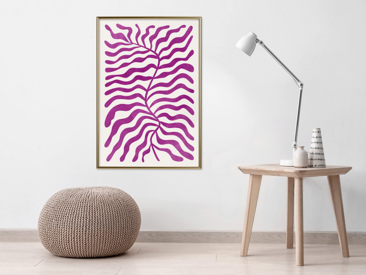 Wall Poster Geometric Abstraction - Light Purple Plant Shapes and Forms 149707 additionalImage 13