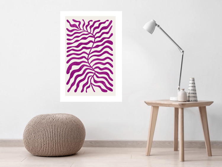 Wall Poster Geometric Abstraction - Light Purple Plant Shapes and Forms 149707 additionalImage 9
