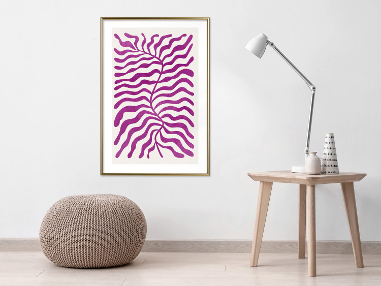Wall Poster Geometric Abstraction - Light Purple Plant Shapes and Forms 149707 additionalImage 14