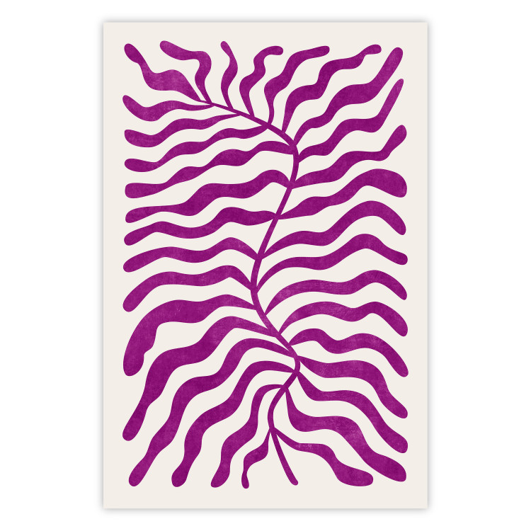 Wall Poster Geometric Abstraction - Light Purple Plant Shapes and Forms 149707