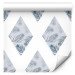 Wallpaper Pattern - Palm Leaves on Blue Diamonds Connected With White Stripes 149907 additionalThumb 6