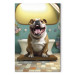 Canvas Print AI French Bulldog Dog - Animal Waiting In Colorful Bathroom - Vertical 150107