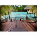 Wall Mural Tropical Landscape - Turquoise water with palm trees and wooden cottages 61707 additionalThumb 1