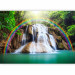 Wall Mural Tranquility of Nature - Landscape of Stone Waterfall and River in Forest with Rainbow 64607 additionalThumb 1