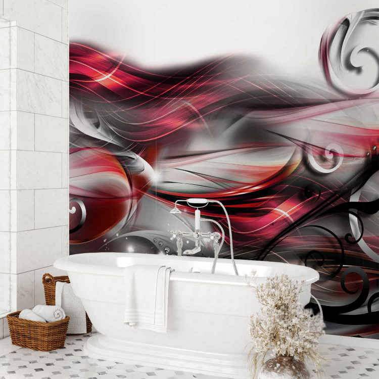 Wall Mural Metallic expression - composition with waves and patterns on a white background 97707 additionalImage 8