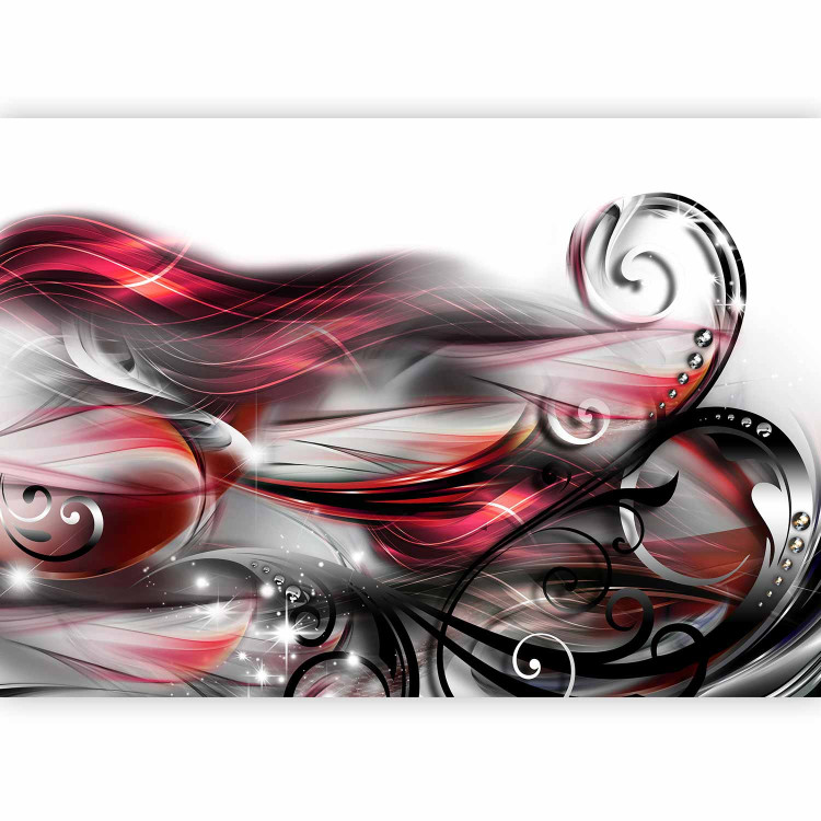 Wall Mural Metallic expression - composition with waves and patterns on a white background 97707 additionalImage 1