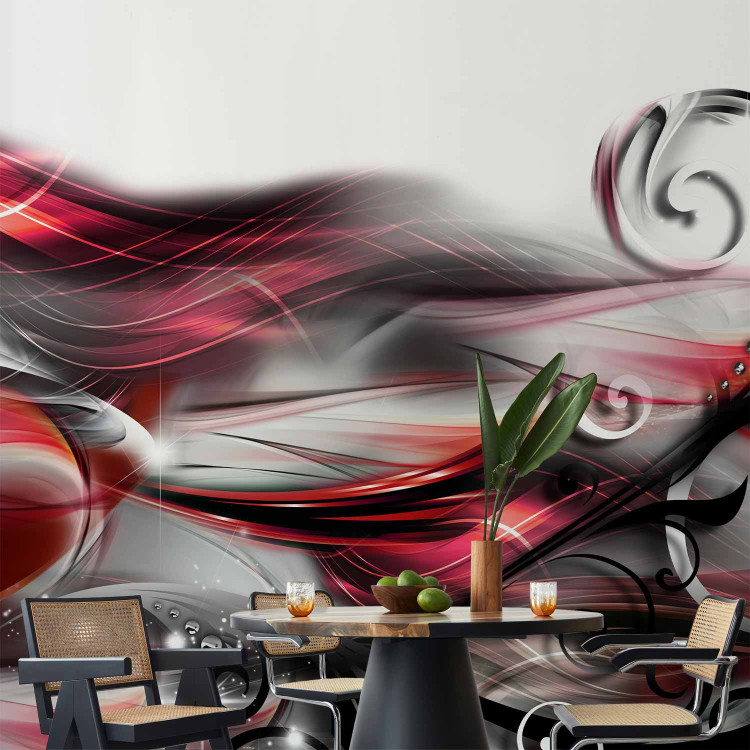 Wall Mural Metallic expression - composition with waves and patterns on a white background 97707 additionalImage 6