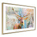Poster Deer on Wood - abstraction with a forest animal and texts in the background 114417 additionalThumb 6