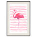 Poster Flamingo and Stripes - composition with a pink bird on a background of horizontal stripes 115317 additionalThumb 18
