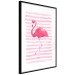 Poster Flamingo and Stripes - composition with a pink bird on a background of horizontal stripes 115317 additionalThumb 13