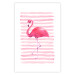 Poster Flamingo and Stripes - composition with a pink bird on a background of horizontal stripes 115317 additionalThumb 19