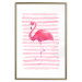 Poster Flamingo and Stripes - composition with a pink bird on a background of horizontal stripes 115317 additionalThumb 16