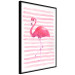 Poster Flamingo and Stripes - composition with a pink bird on a background of horizontal stripes 115317 additionalThumb 10