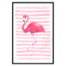 Poster Flamingo and Stripes - composition with a pink bird on a background of horizontal stripes 115317 additionalThumb 18