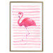 Poster Flamingo and Stripes - composition with a pink bird on a background of horizontal stripes 115317 additionalThumb 16