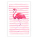 Poster Flamingo and Stripes - composition with a pink bird on a background of horizontal stripes 115317