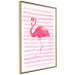 Poster Flamingo and Stripes - composition with a pink bird on a background of horizontal stripes 115317 additionalThumb 14
