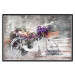 Poster Flowery Bicycle - colorful composition on a retro-style staircase background 116417 additionalThumb 17