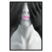 Wall Poster Mannequin - black and white abstraction with a woman's face with pink lips 117017 additionalThumb 18