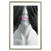 Wall Poster Mannequin - black and white abstraction with a woman's face with pink lips 117017 additionalThumb 16